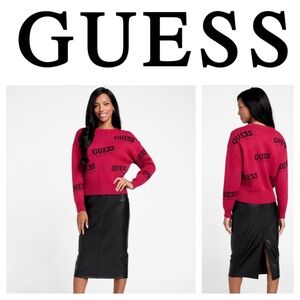 GUESS Red long sleeve sweater
